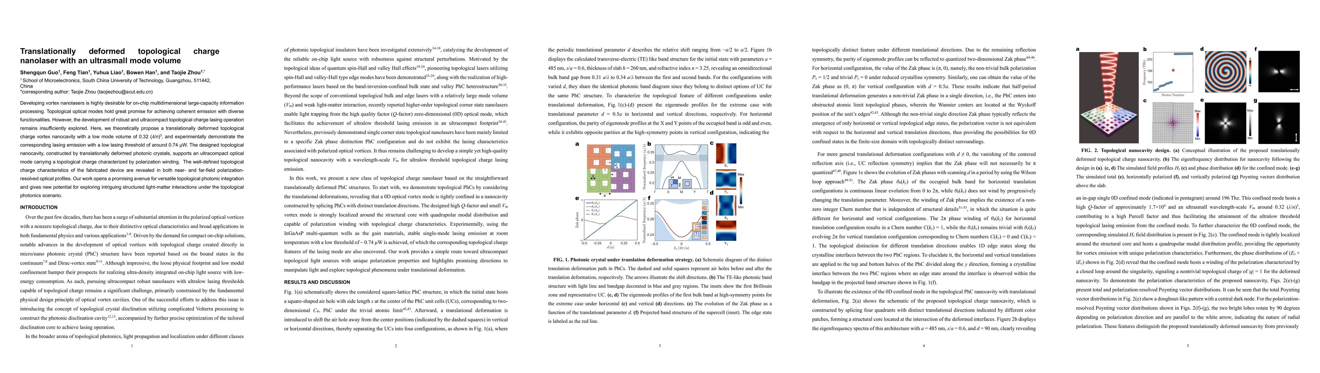 Thumbnail for Translationally deformed topological charge nanolaser with an ultrasmall mode volume