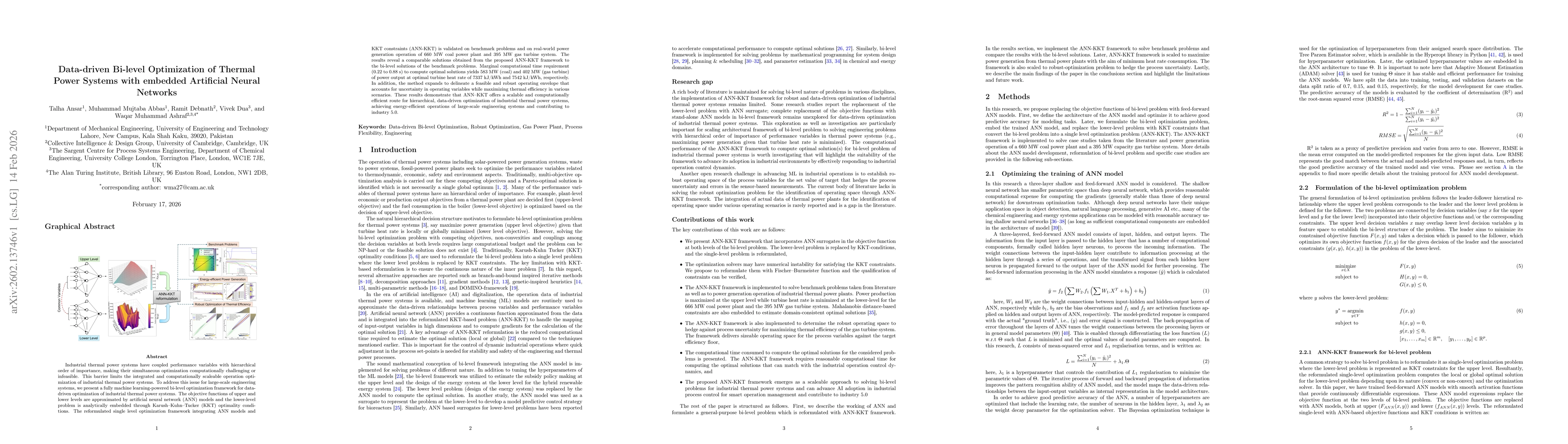 Thumbnail for Data-driven Bi-level Optimization of Thermal Power Systems with embedded Artificial Neural Networks