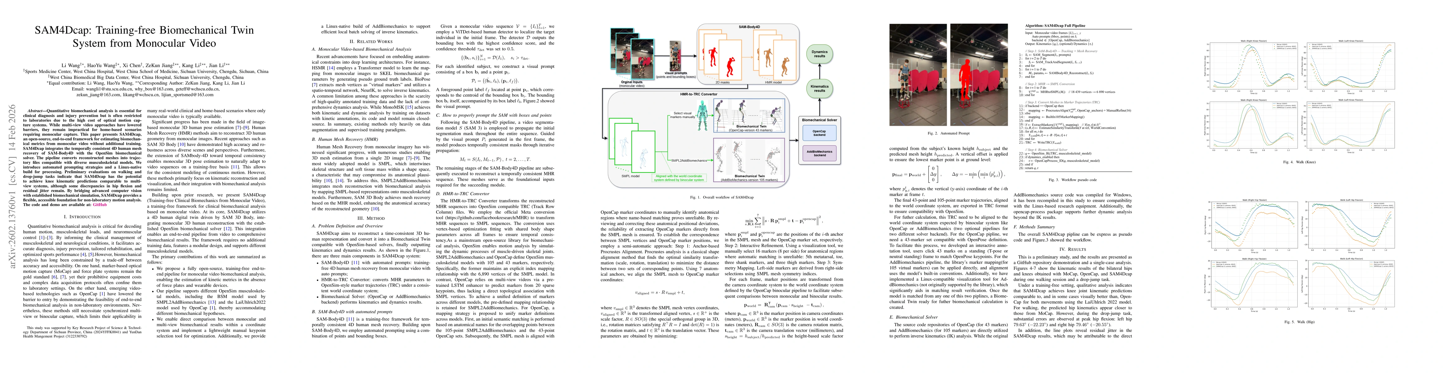 Thumbnail for SAM4Dcap: Training-free Biomechanical Twin System from Monocular Video