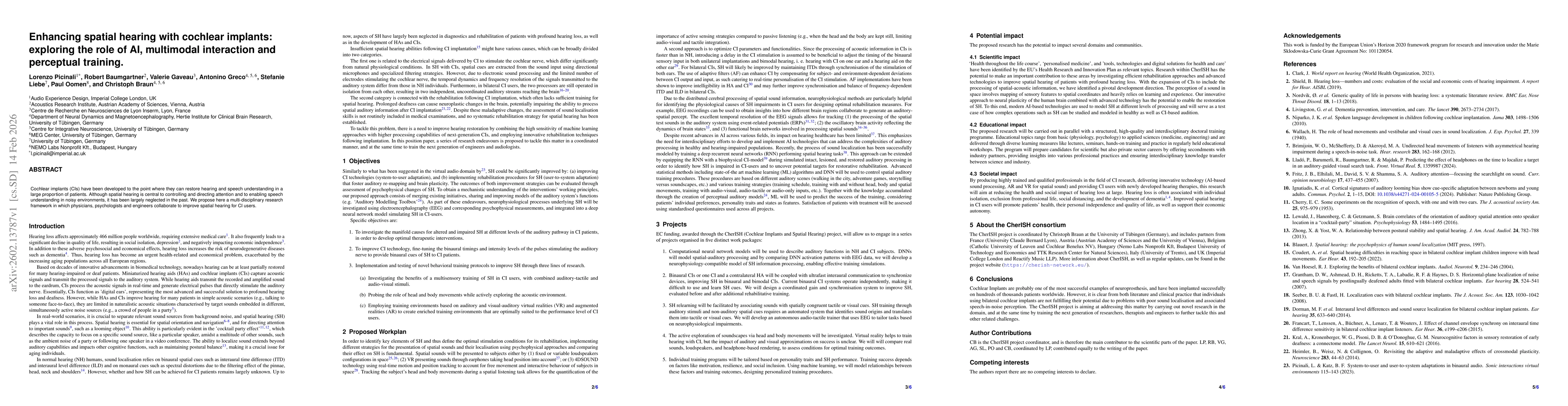 Thumbnail for Enhancing spatial hearing with cochlear implants: exploring the role of AI, multimodal interaction and perceptual training