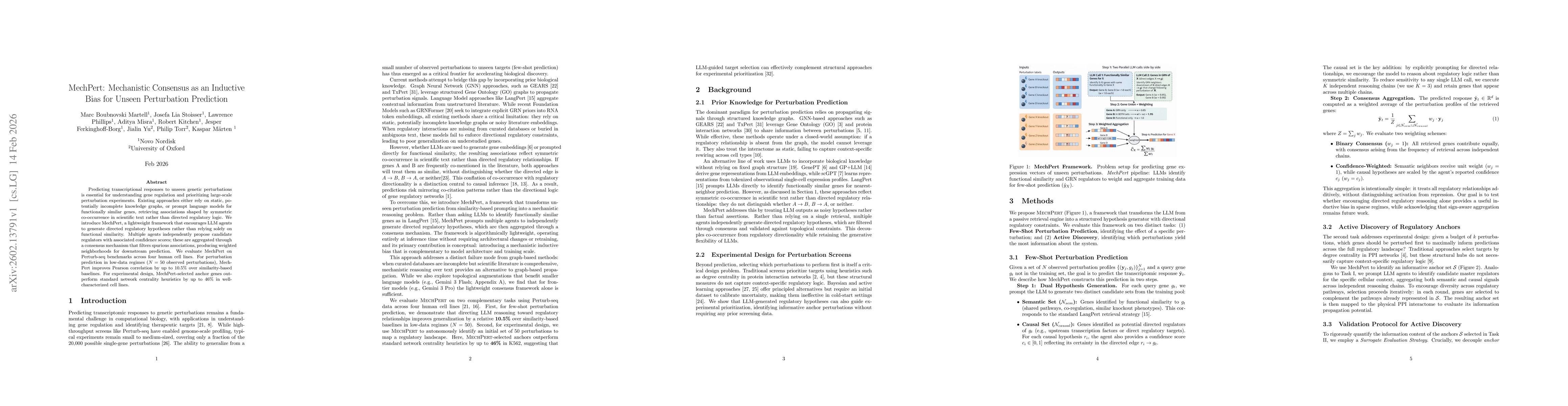 Thumbnail for MechPert: Mechanistic Consensus as an Inductive Bias for Unseen Perturbation Prediction