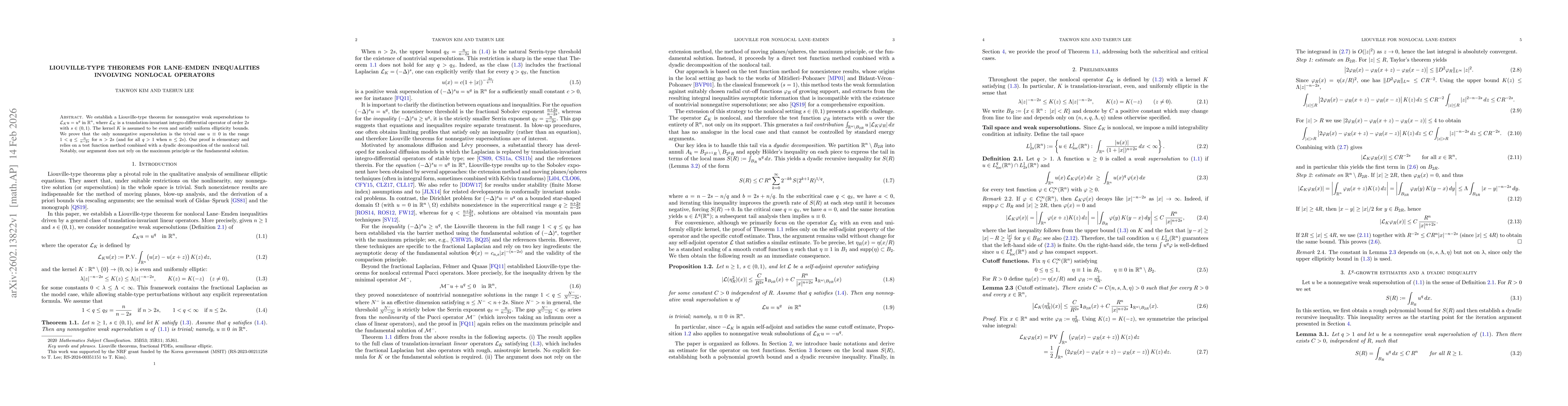 Thumbnail for Liouville-type theorems for Lane--Emden inequalities involving nonlocal operators