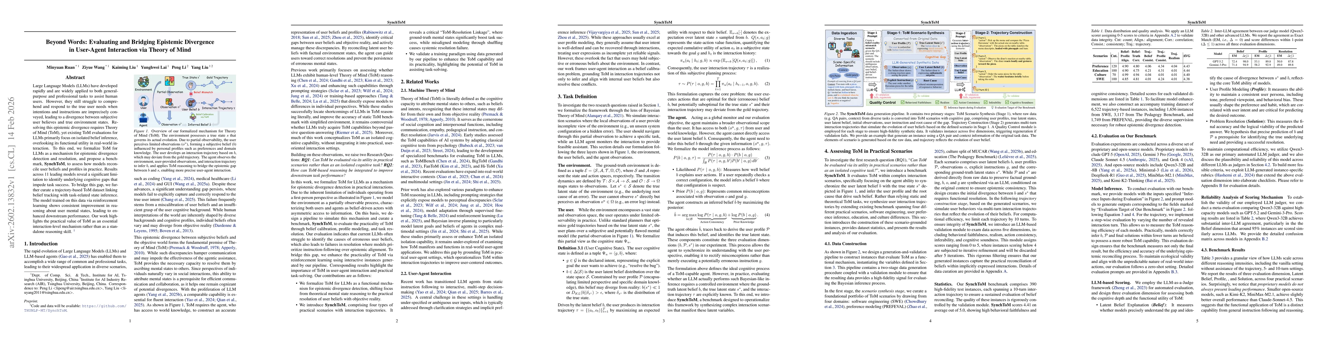 Thumbnail for Beyond Words: Evaluating and Bridging Epistemic Divergence in User-Agent Interaction via Theory of Mind