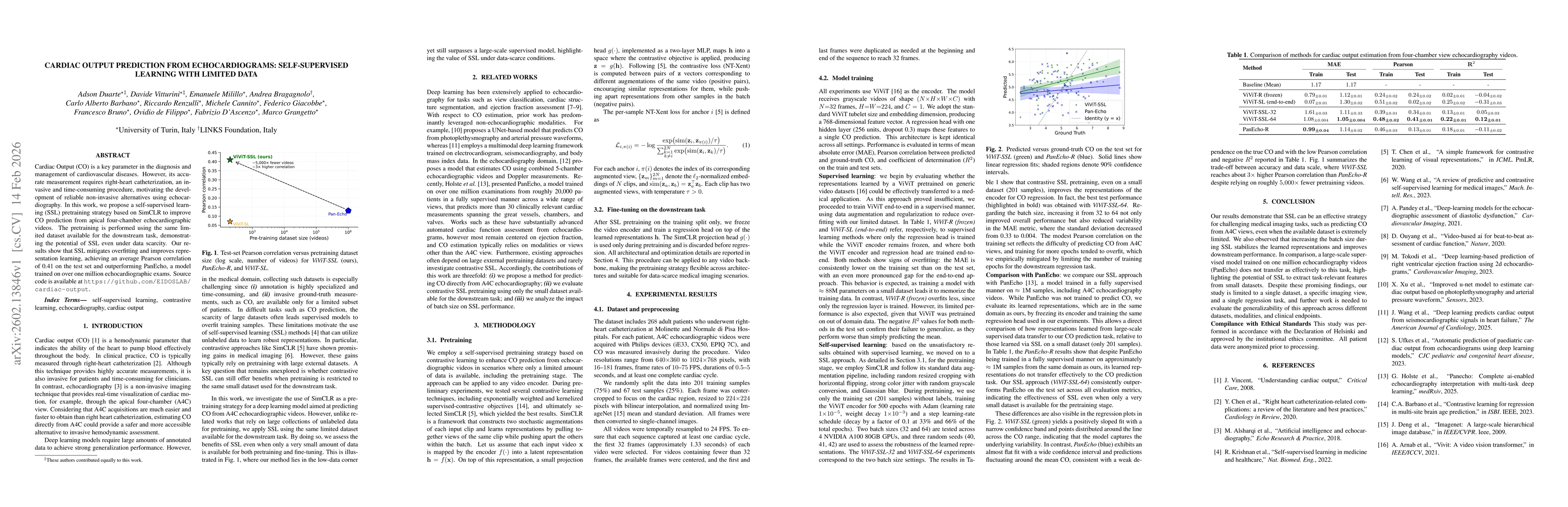 Thumbnail for Cardiac Output Prediction from Echocardiograms: Self-Supervised Learning with Limited Data