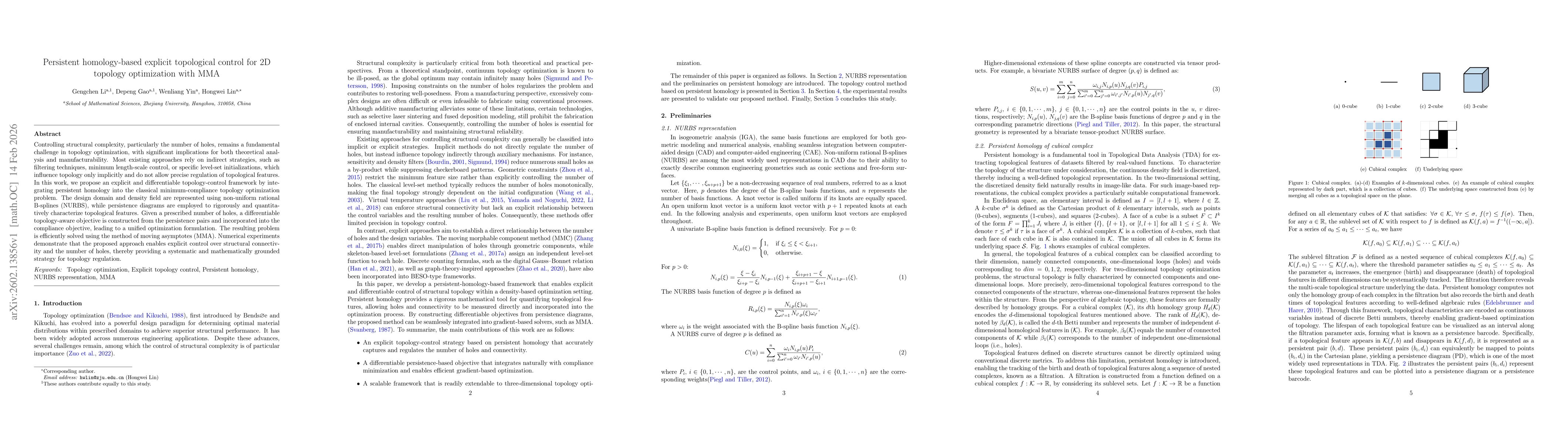 Thumbnail for Persistent homology-based explicit topological control for 2D topology optimization with MMA