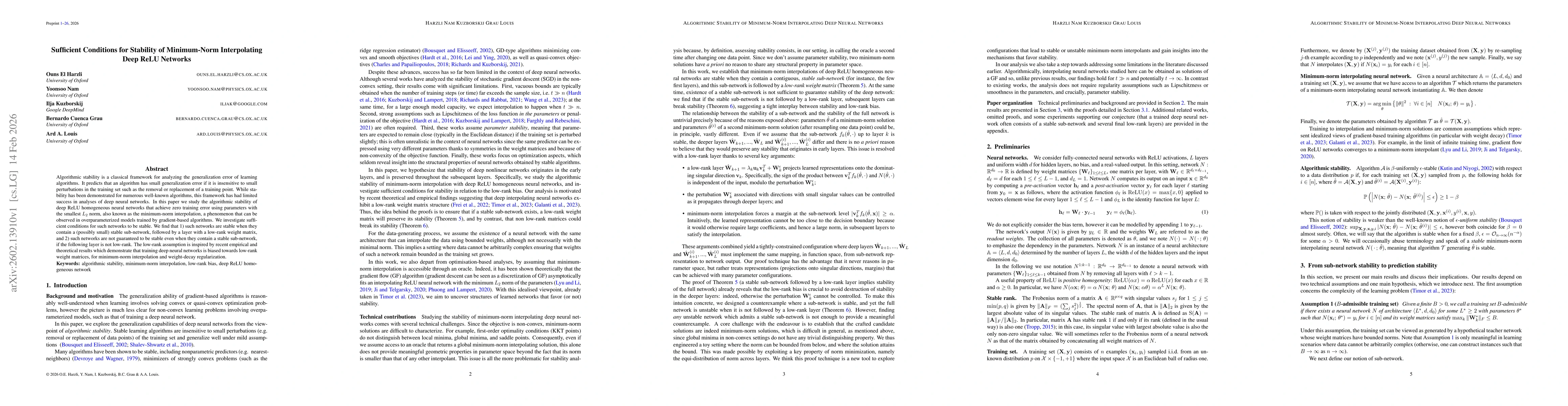 Thumbnail for Sufficient Conditions for Stability of Minimum-Norm Interpolating Deep ReLU Networks