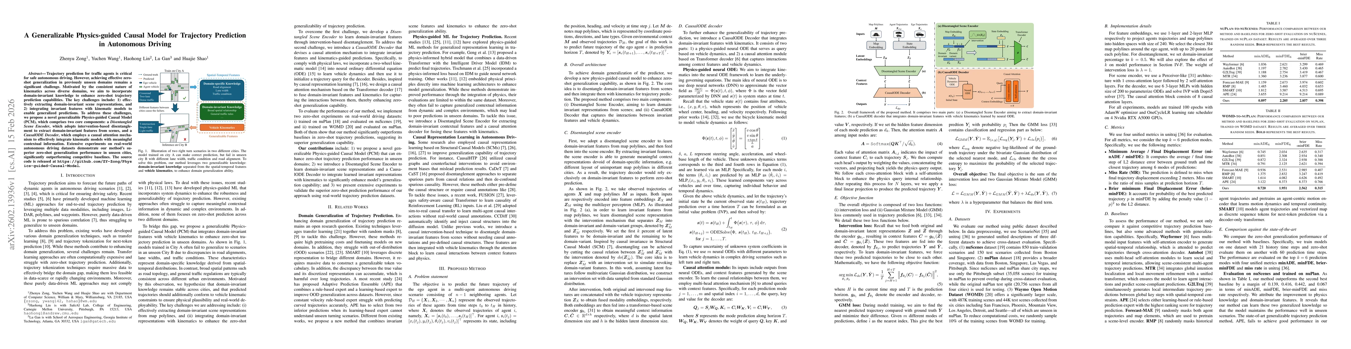 Thumbnail for A Generalizable Physics-guided Causal Model for Trajectory Prediction in Autonomous Driving