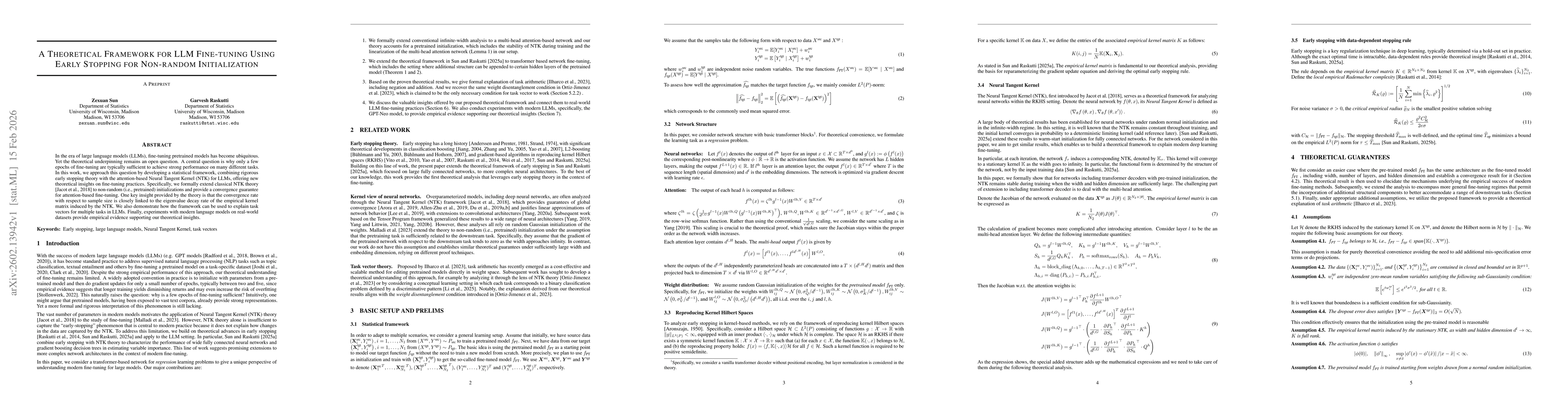 Thumbnail for A Theoretical Framework for LLM Fine-tuning Using Early Stopping for Non-random Initialization