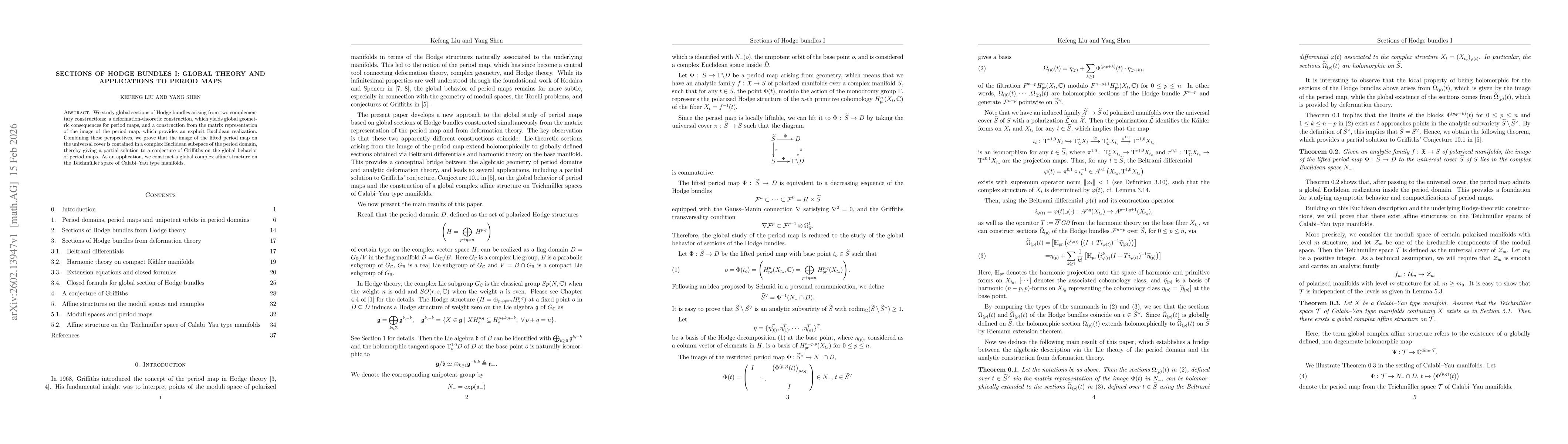 Thumbnail for Sections of Hodge bundles I: Global theory and applications to period maps