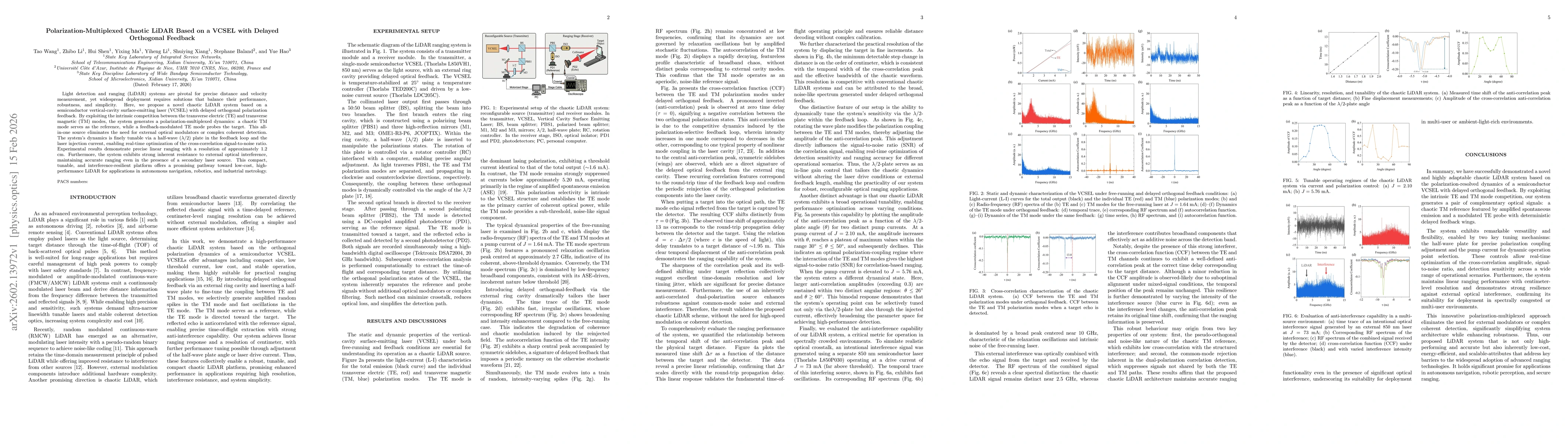 Thumbnail for Polarization-Multiplexed Chaotic LiDAR Based on a VCSEL with Delayed Orthogonal Feedback