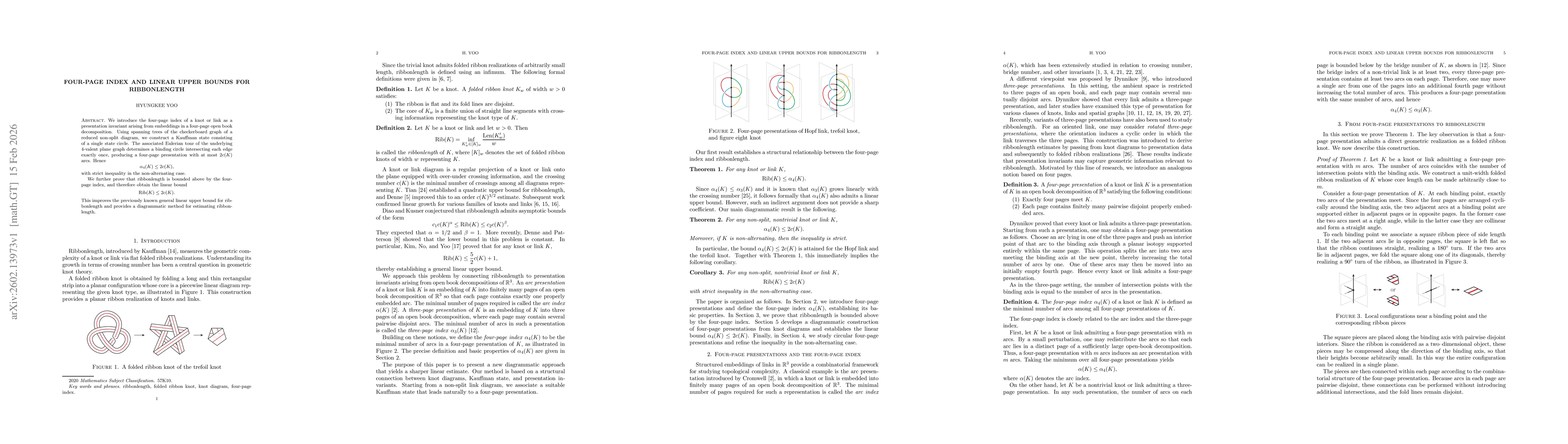 Thumbnail for Four-page index and linear upper bounds for ribbonlength