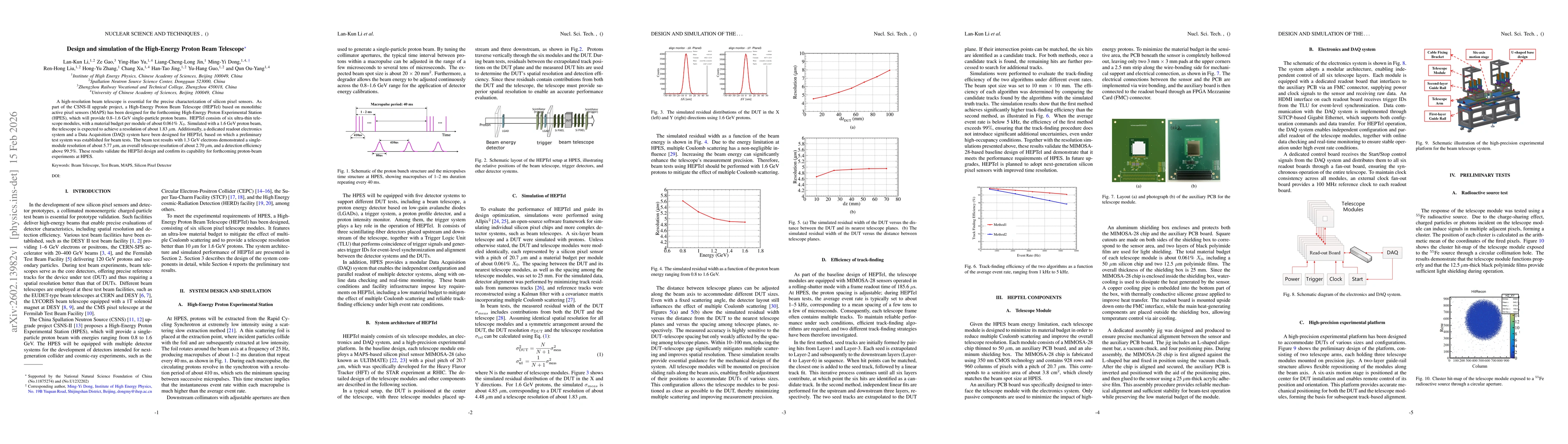 Thumbnail for Design and simulation of the High-Energy Proton Beam Telescope