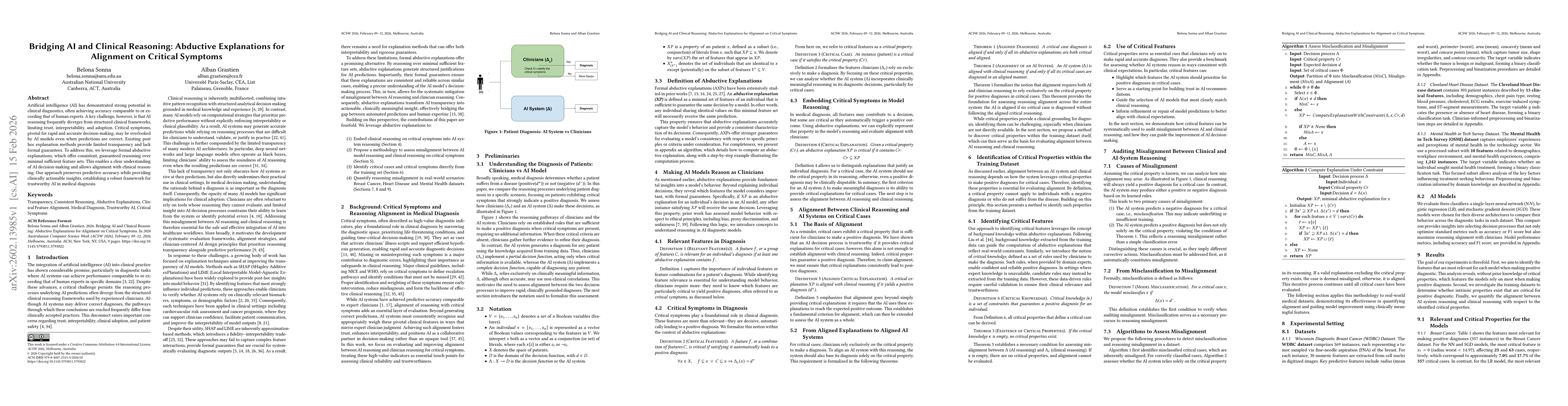 Thumbnail for Bridging AI and Clinical Reasoning: Abductive Explanations for Alignment on Critical Symptoms