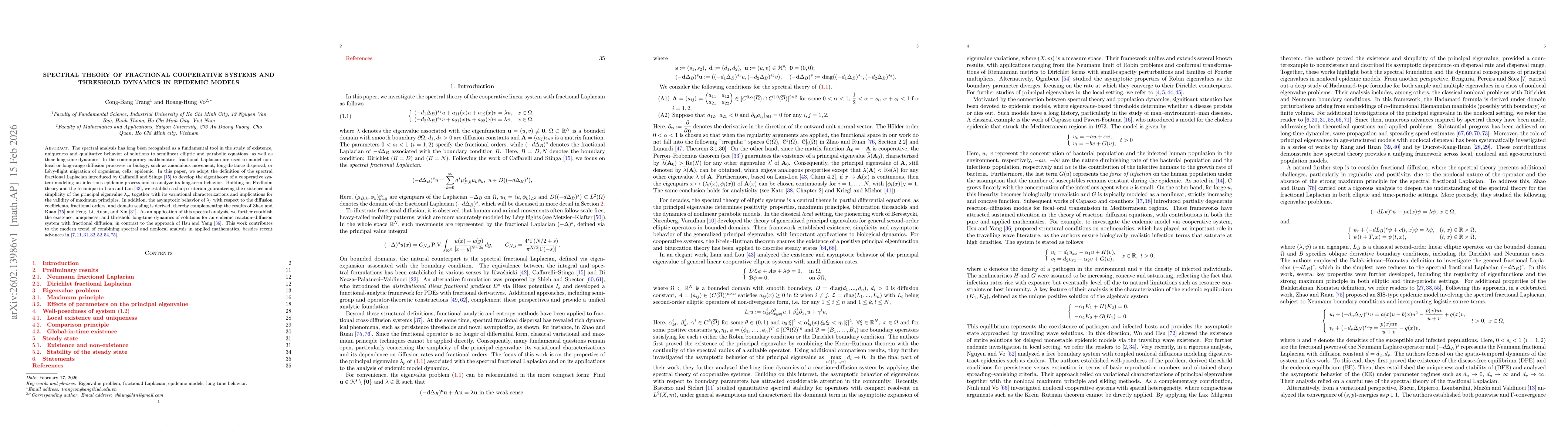 Thumbnail for Spectral Theory of Fractional Cooperative Systems and Threshold Dynamics in Epidemic Models