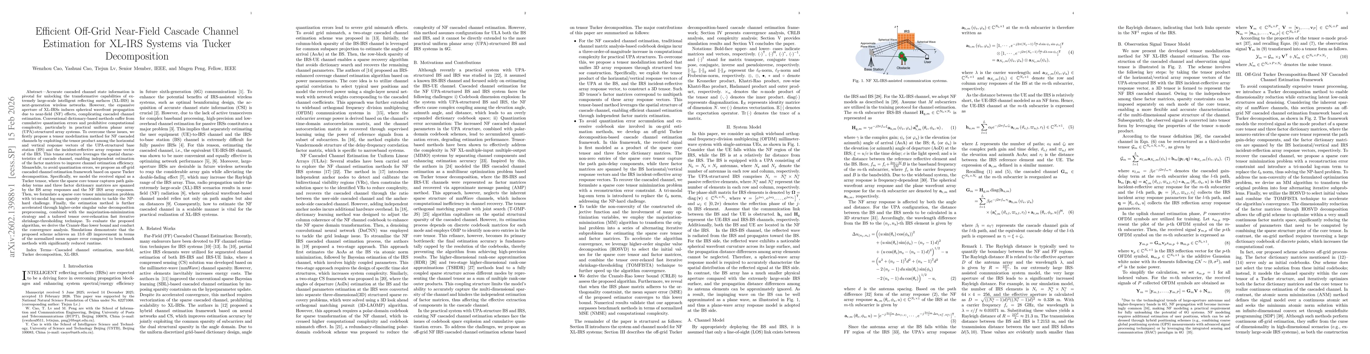 Thumbnail for Efficient Off-Grid Near-Field Cascade Channel Estimation for XL-IRS Systems via Tucker Decomposition
