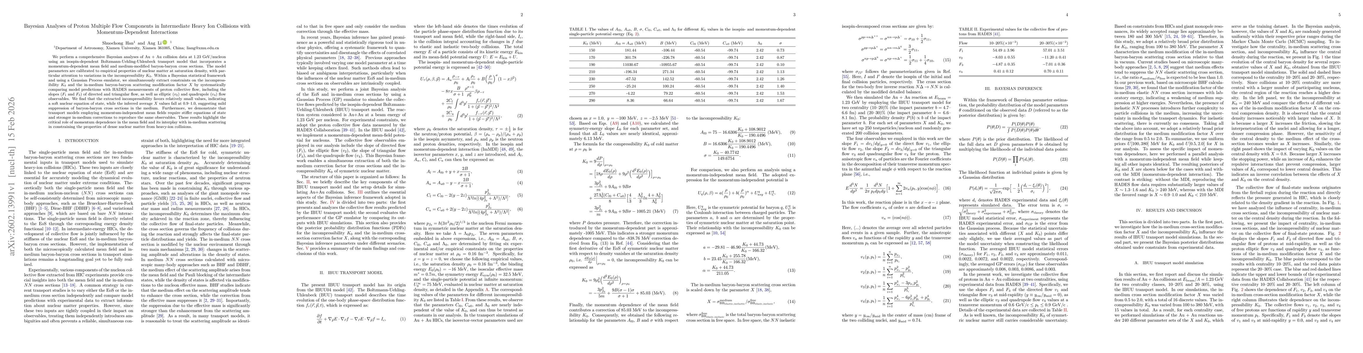 Thumbnail for Bayesian Analyses of Proton Multiple Flow Components in Intermediate Heavy Ion Collisions with Momentum-Dependent Interactions