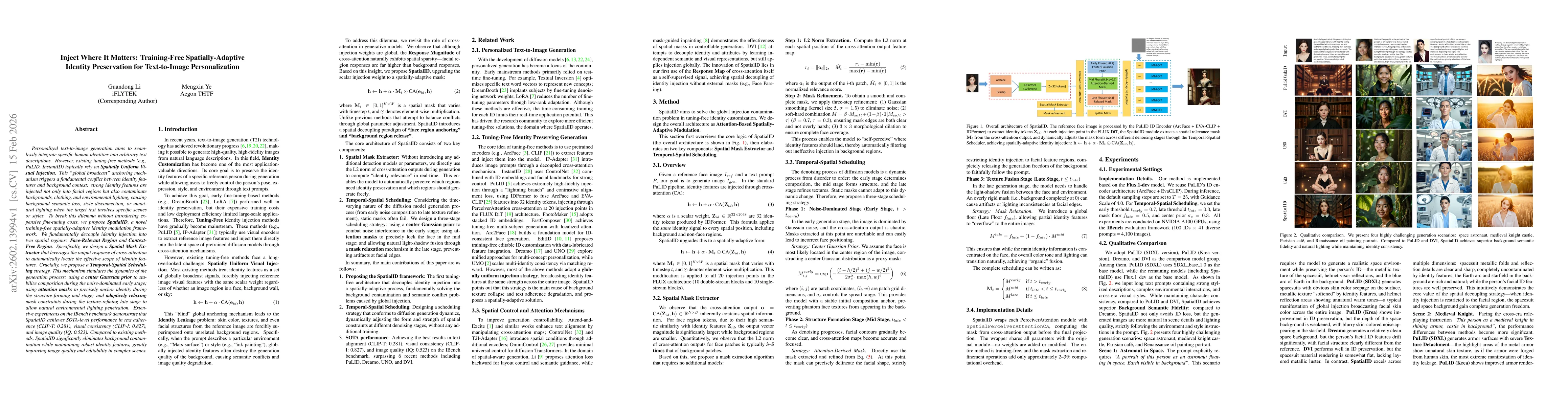 Thumbnail for Inject Where It Matters: Training-Free Spatially-Adaptive Identity Preservation for Text-to-Image Personalization