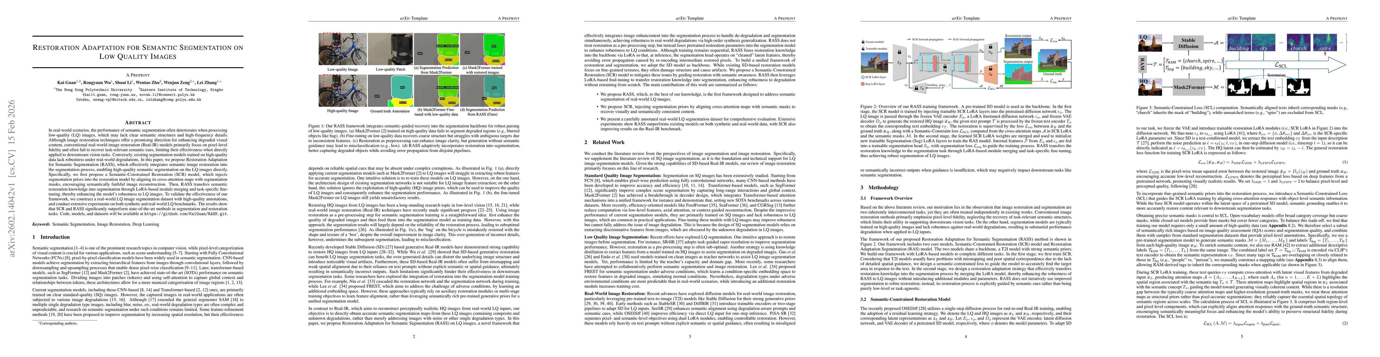 Thumbnail for Restoration Adaptation for Semantic Segmentation on Low Quality Images