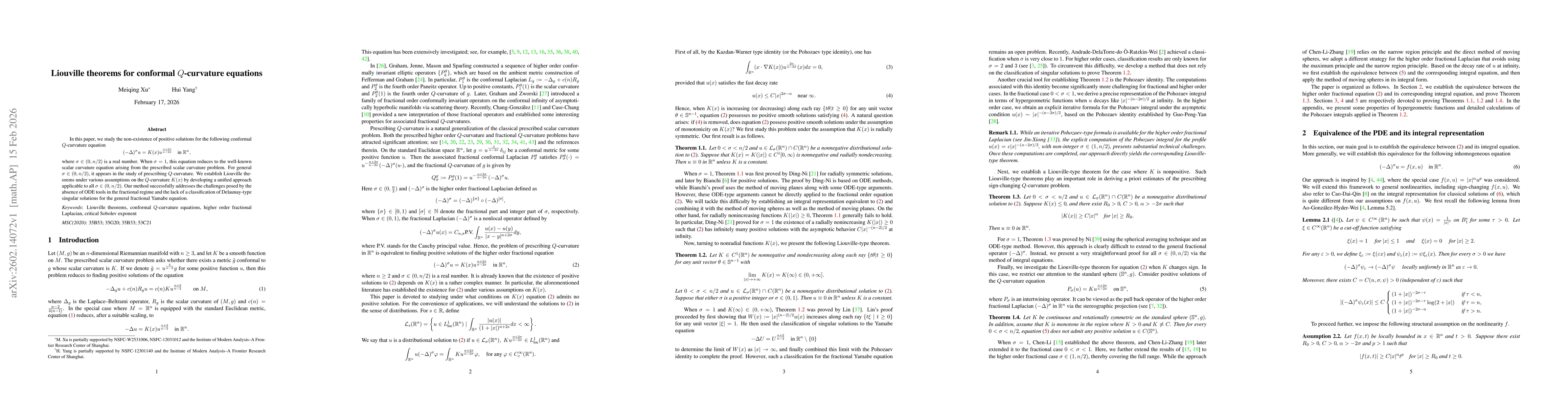 Thumbnail for Liouville theorems for conformal $Q$-curvature equations