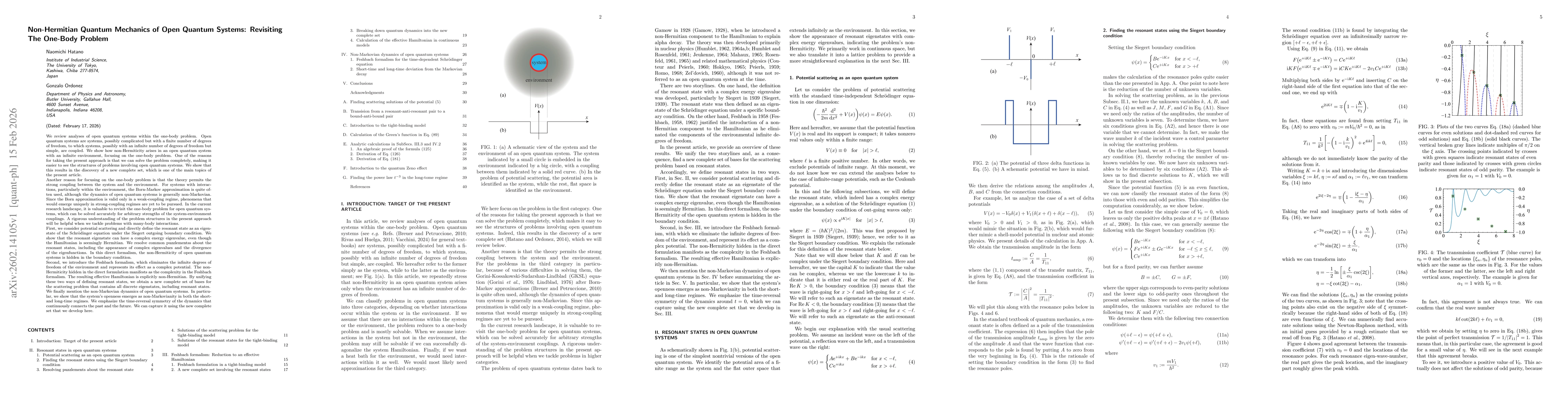 Thumbnail for Non-Hermitian Quantum Mechanics of Open Quantum Systems: Revisiting The One-Body Problem