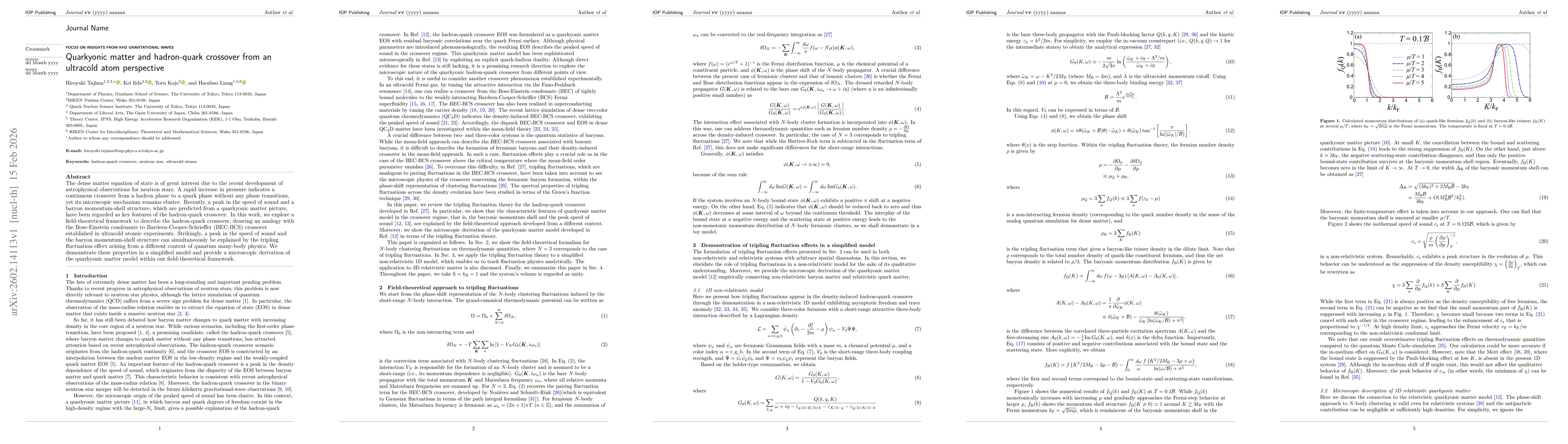 Thumbnail for Quarkyonic matter and hadron-quark crossover from an ultracold atom perspective