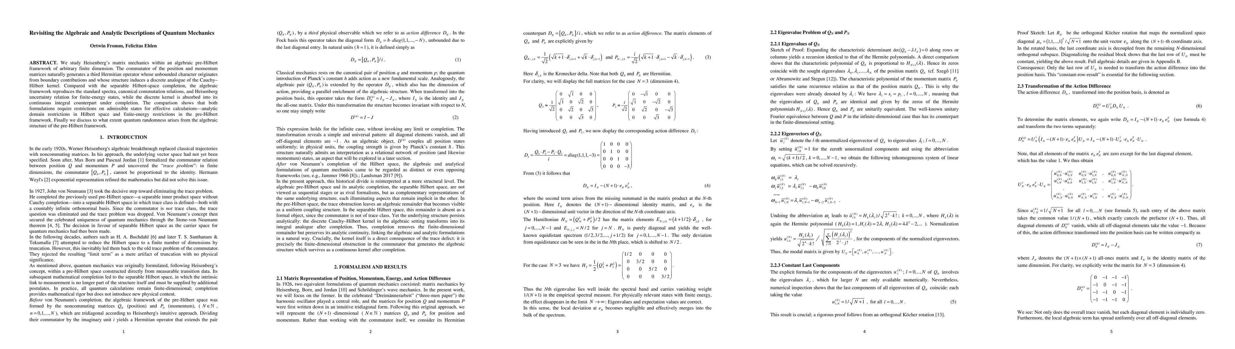 Thumbnail for Revisiting the Algebraic and Analytic Descriptions of Quantum Mechanics