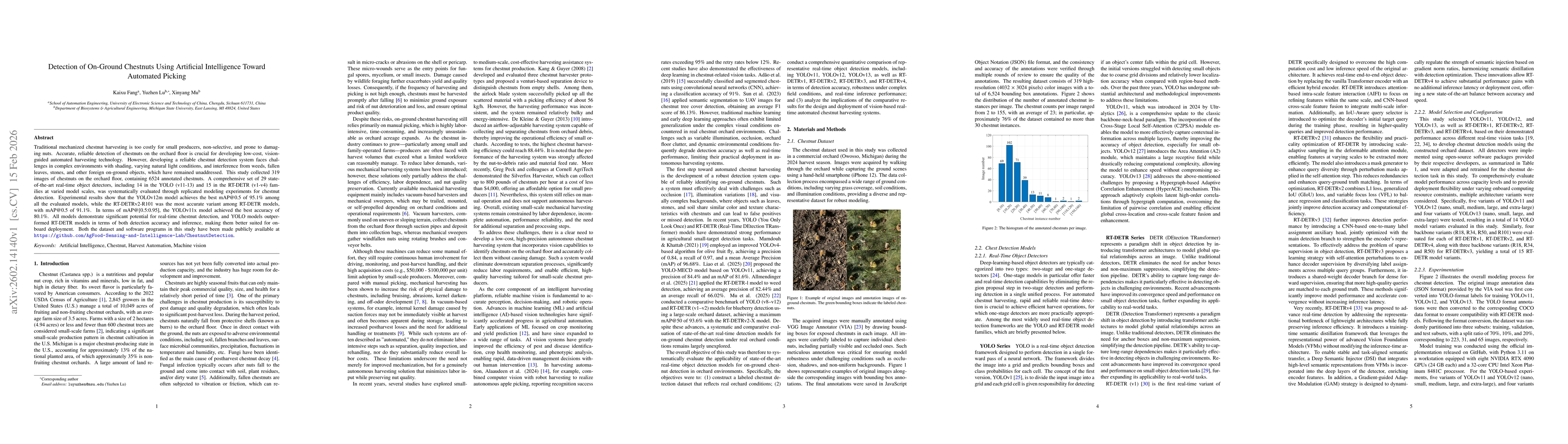 Thumbnail for Detection of On-Ground Chestnuts Using Artificial Intelligence Toward Automated Picking