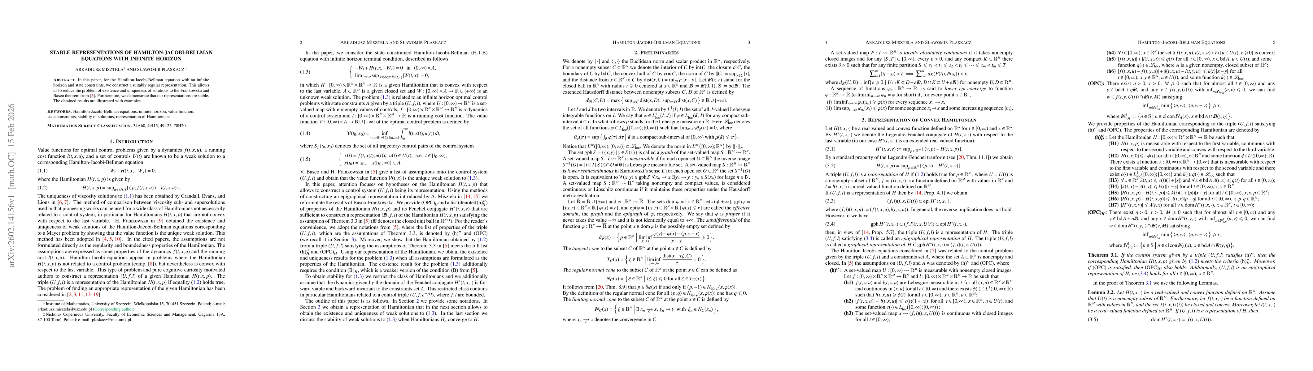 Thumbnail for Stable representations of Hamilton-Jacobi-Bellman equations with infinite horizon