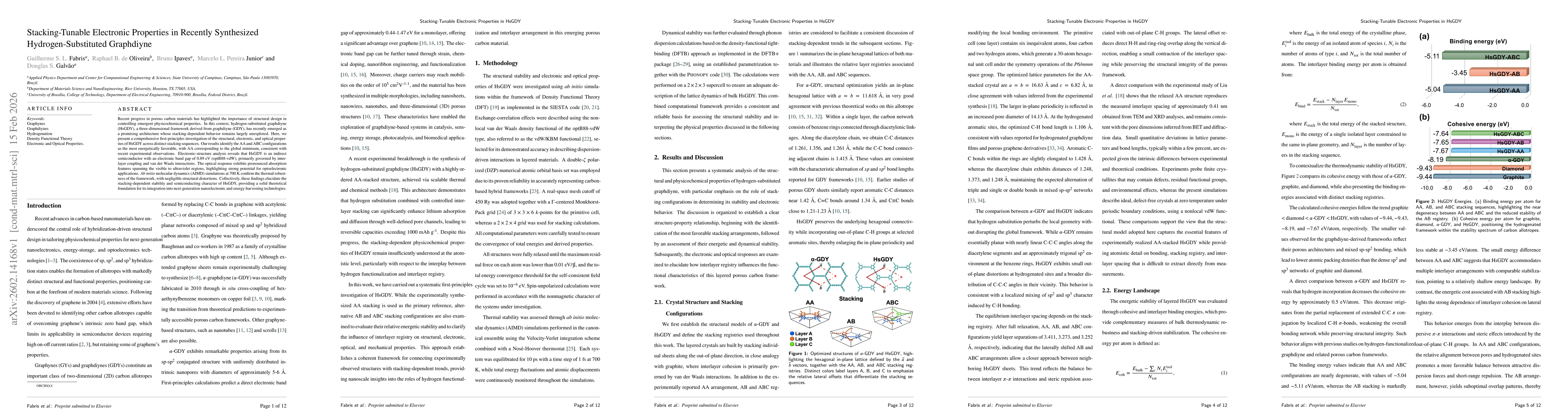 Thumbnail for Stacking-Tunable Electronic Properties in Recently Synthesized Hydrogen-Substituted Graphdiyne