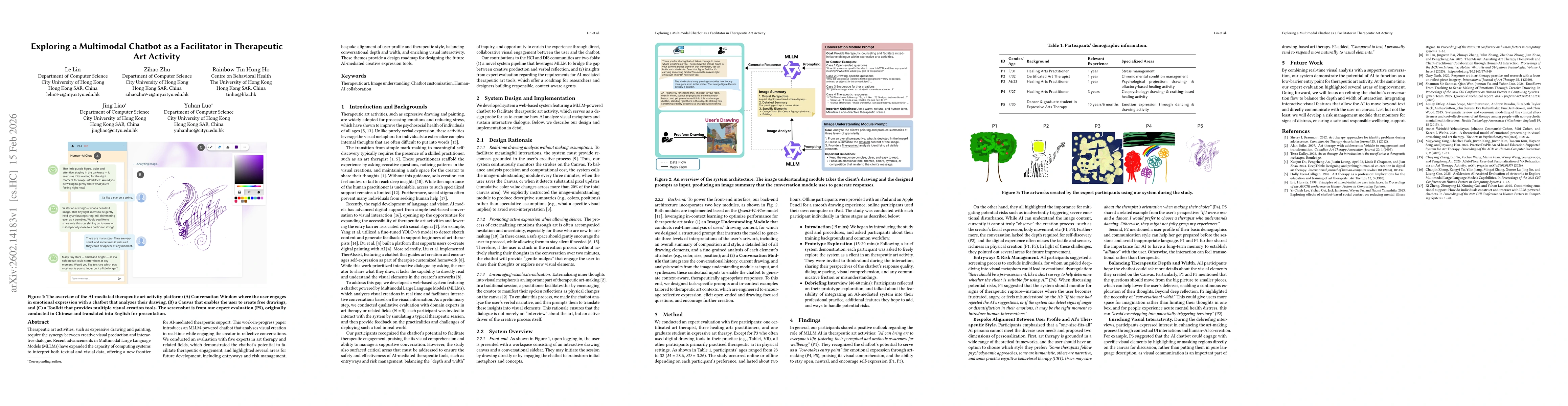 Thumbnail for Exploring a Multimodal Chatbot as a Facilitator in Therapeutic Art Activity