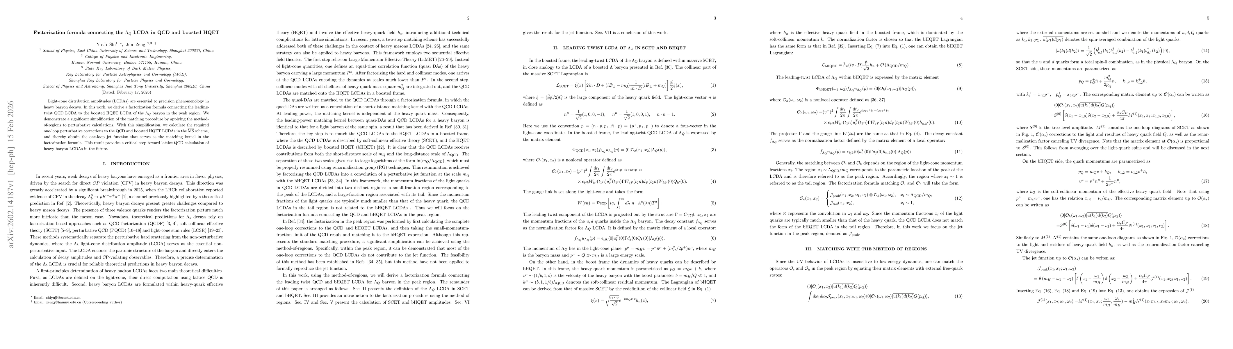 Thumbnail for Factorization formula connecting the $Λ_Q$ LCDA in QCD and boosted HQET