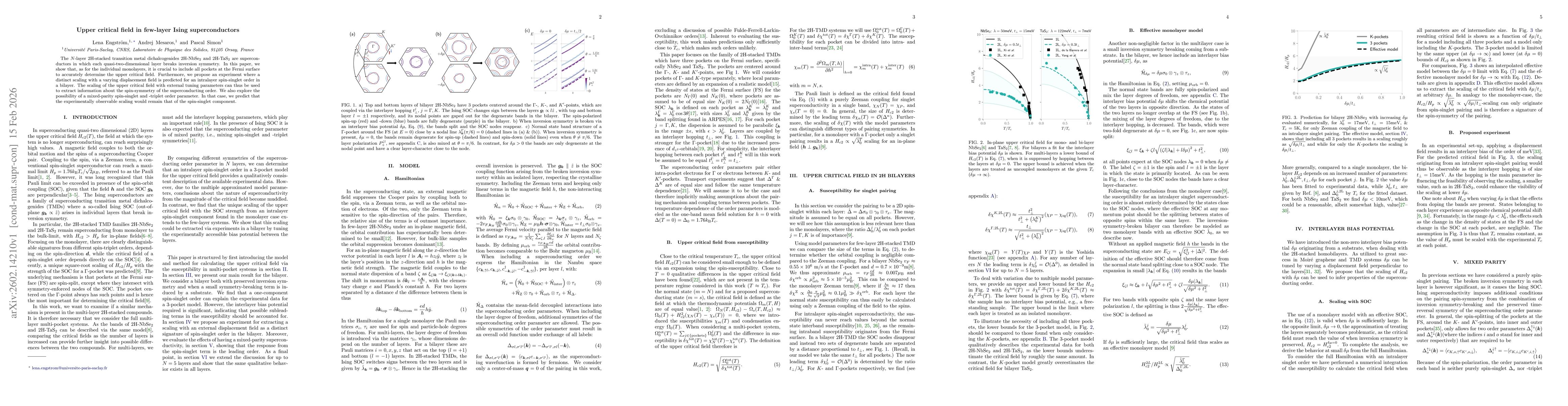 Thumbnail for Upper critical field in few-layer Ising superconductors