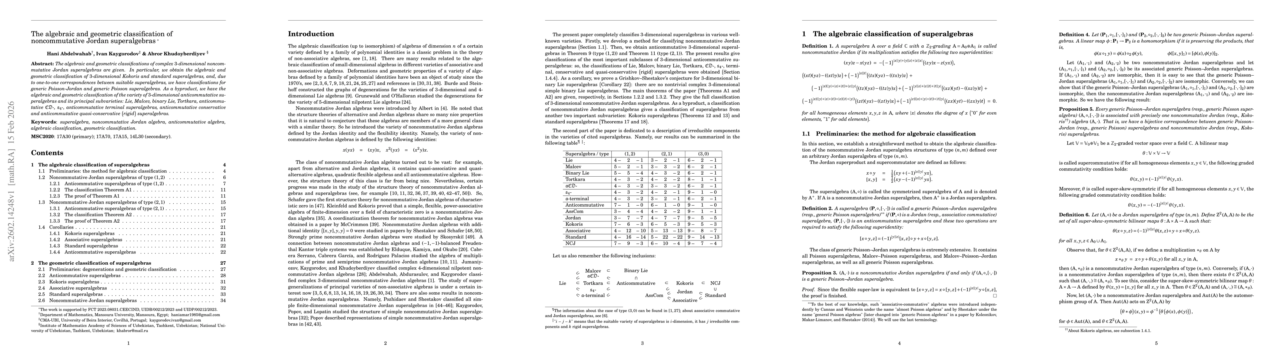 Thumbnail for The algebraic and geometric classification of noncommutative Jordan superalgebras