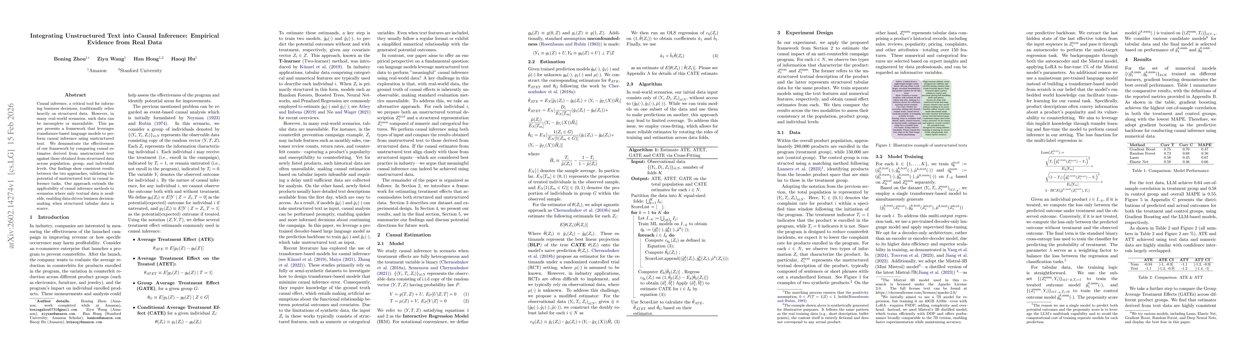 Thumbnail for Integrating Unstructured Text into Causal Inference: Empirical Evidence from Real Data