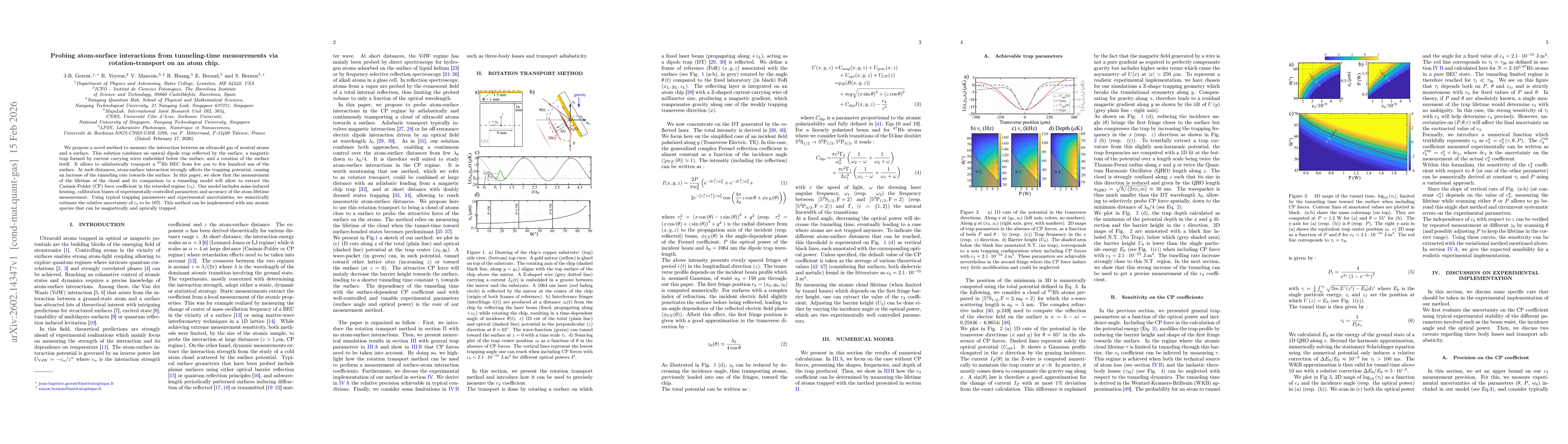 Thumbnail for Probing atom-surface interactions from tunneling-time measurements via rotation-transport on an atom chip