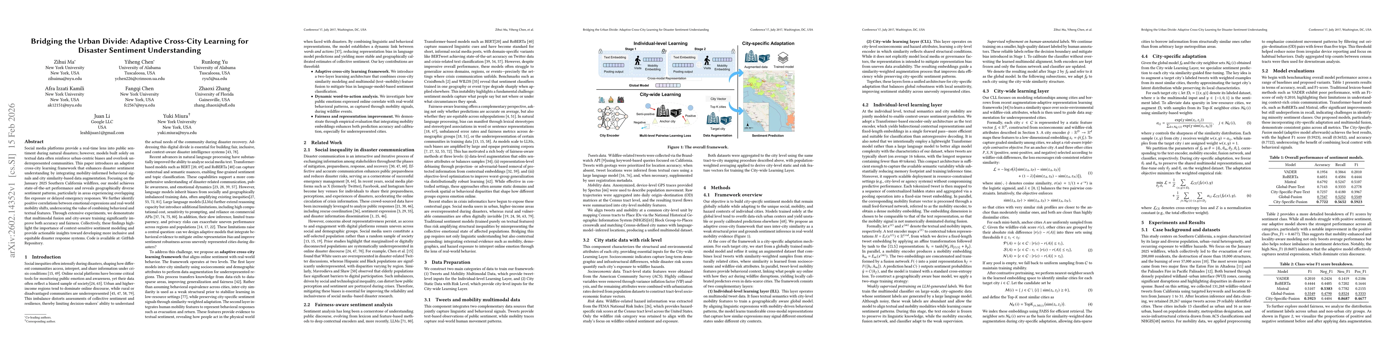 Thumbnail for Bridging the Urban Divide: Adaptive Cross-City Learning for Disaster Sentiment Understanding