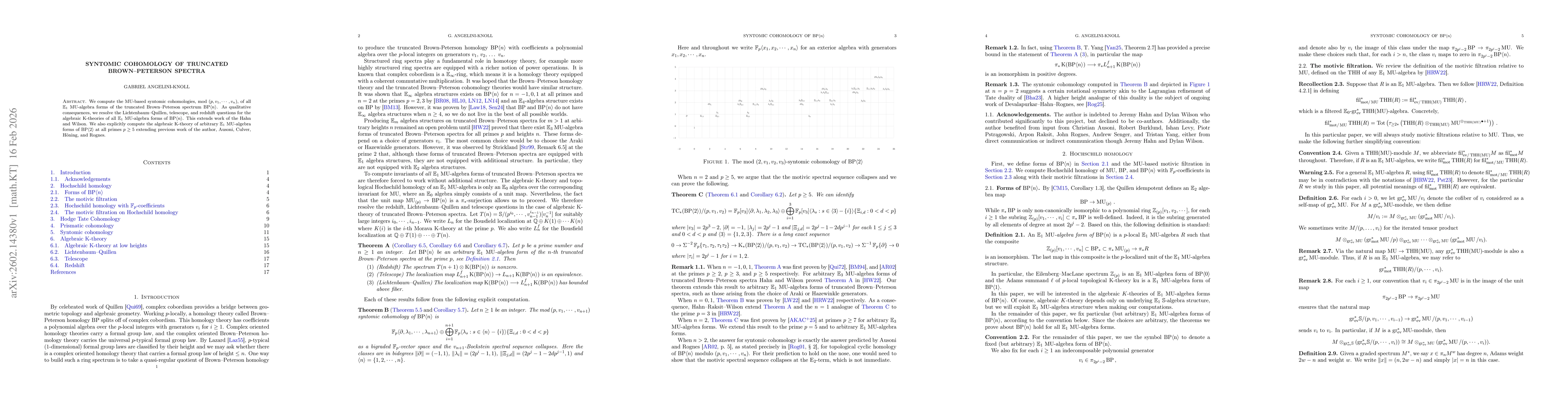 Thumbnail for Syntomic cohomology of truncated Brown--Peterson spectra