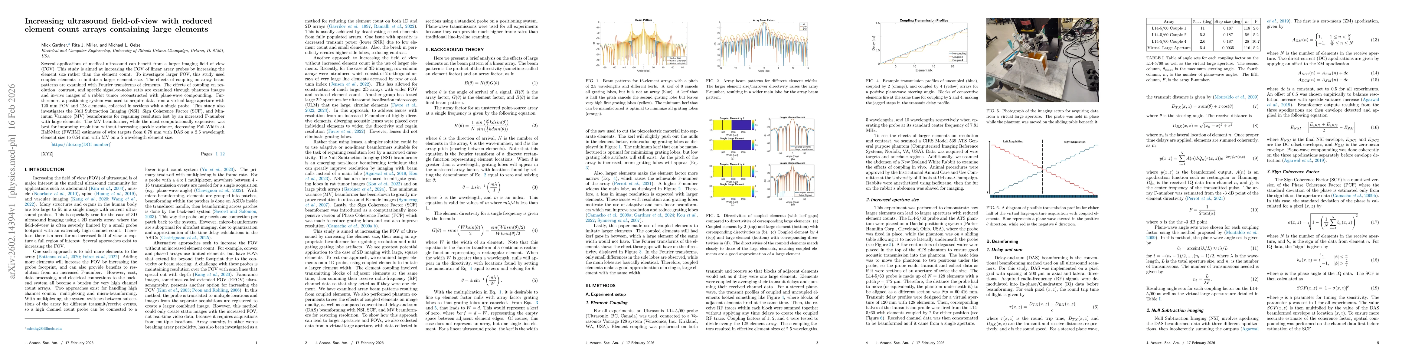 Thumbnail for Increasing ultrasound field-of-view with reduced element count arrays containing large elements
