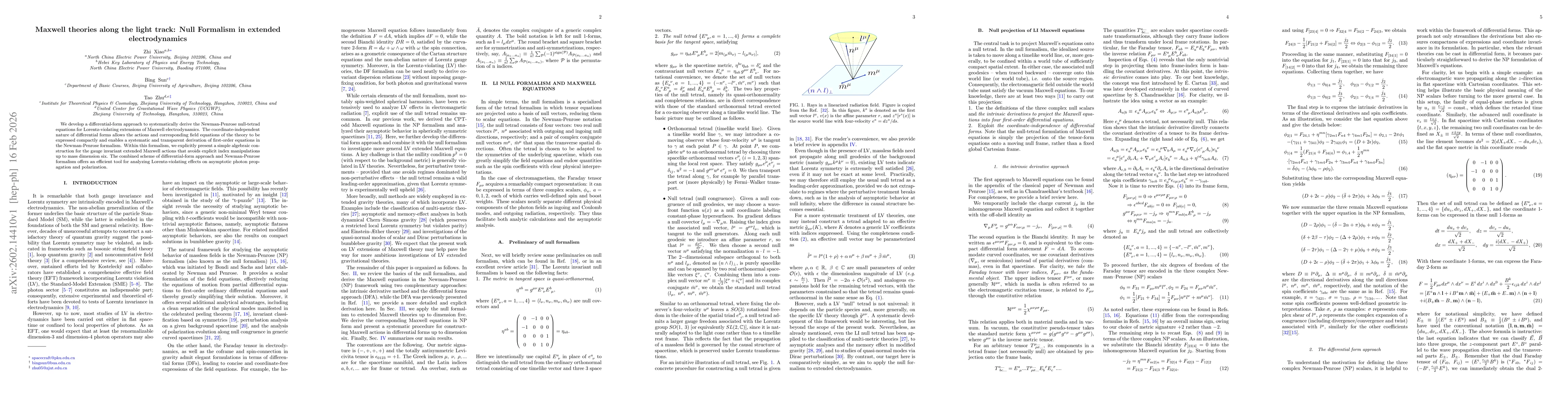 Thumbnail for Maxwell theories along the light track: Null Formalism in extended electrodynamics