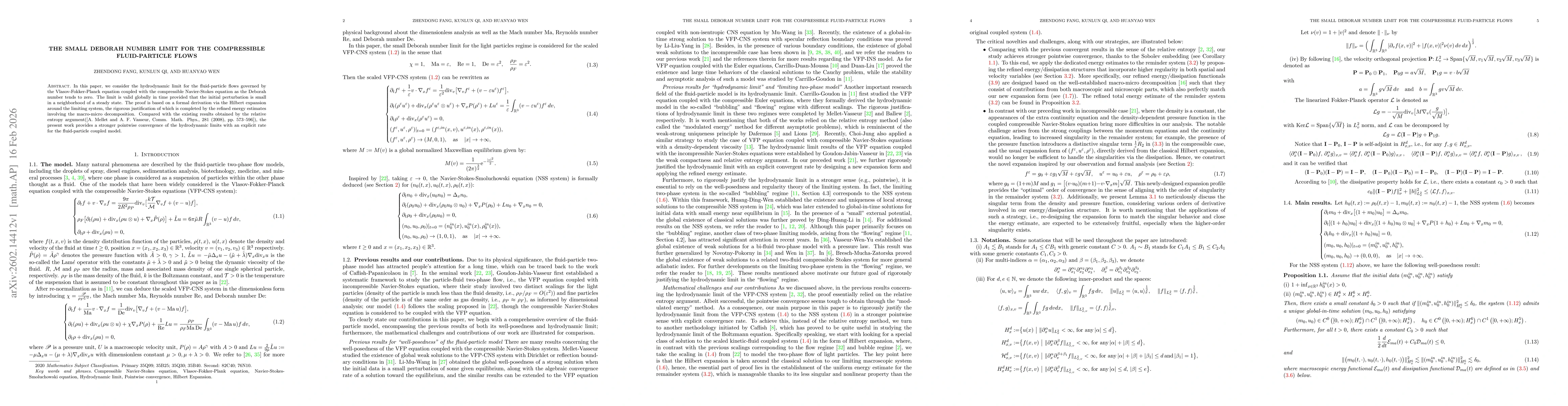 Thumbnail for The small Deborah number limit for the compressible fluid-particle flows