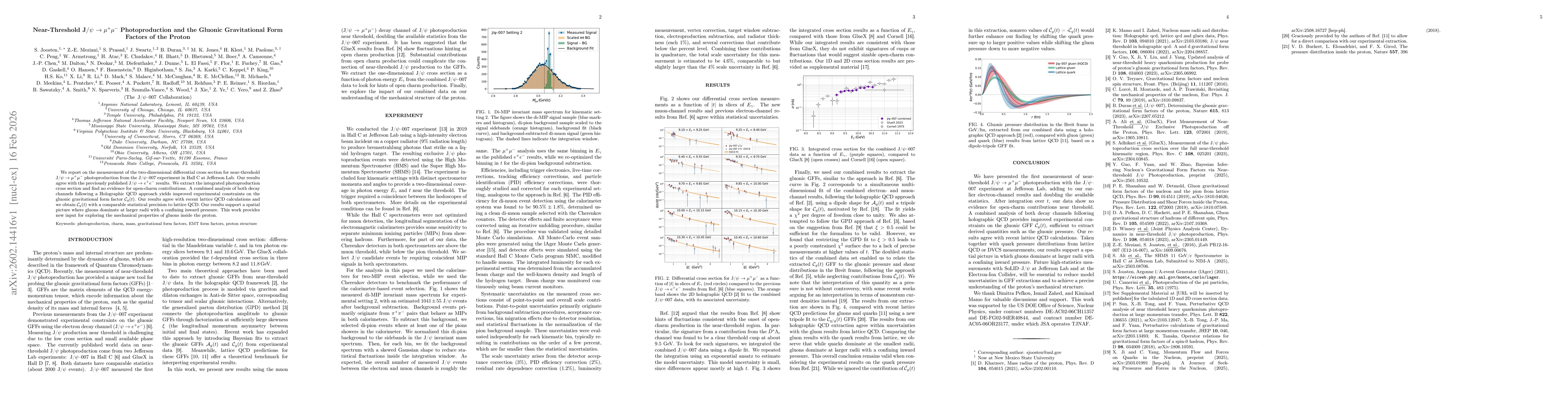 Thumbnail for Near-Threshold J/$ψ\to μ^+μ^-$ Photoproduction and the Gluonic Gravitational Form Factors of the Proton
