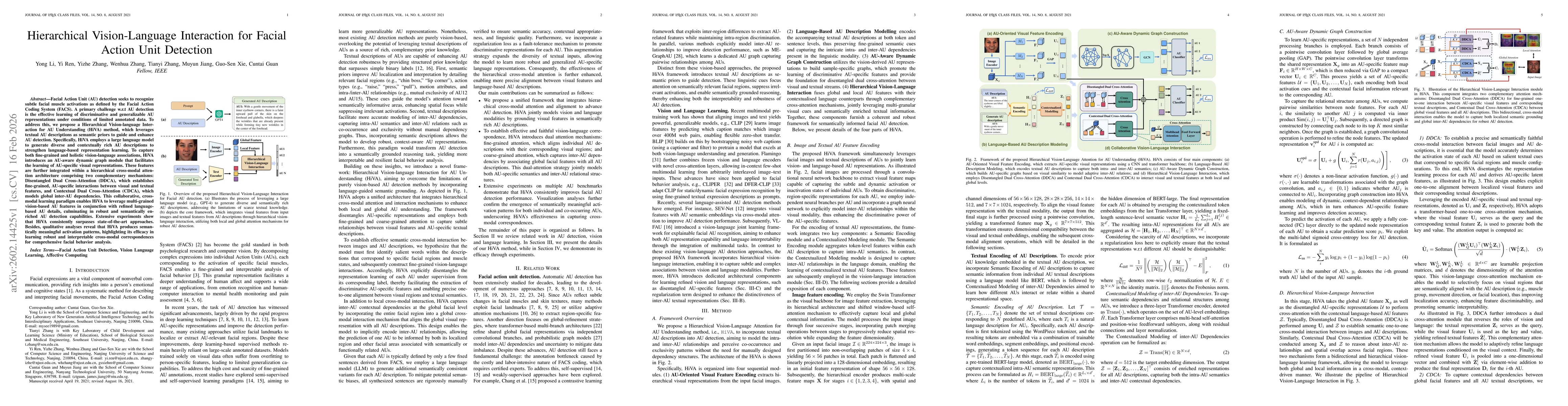 Thumbnail for Hierarchical Vision-Language Interaction for Facial Action Unit Detection