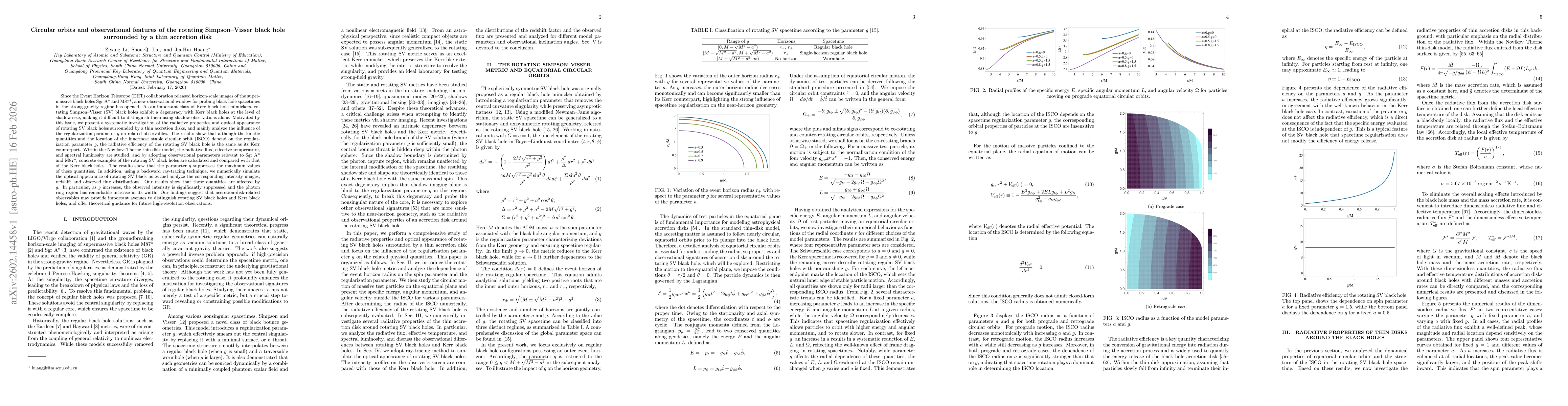 Thumbnail for Circular orbits and observational features of the rotating Simpson-Visser black hole surrounded by a thin accretion disk