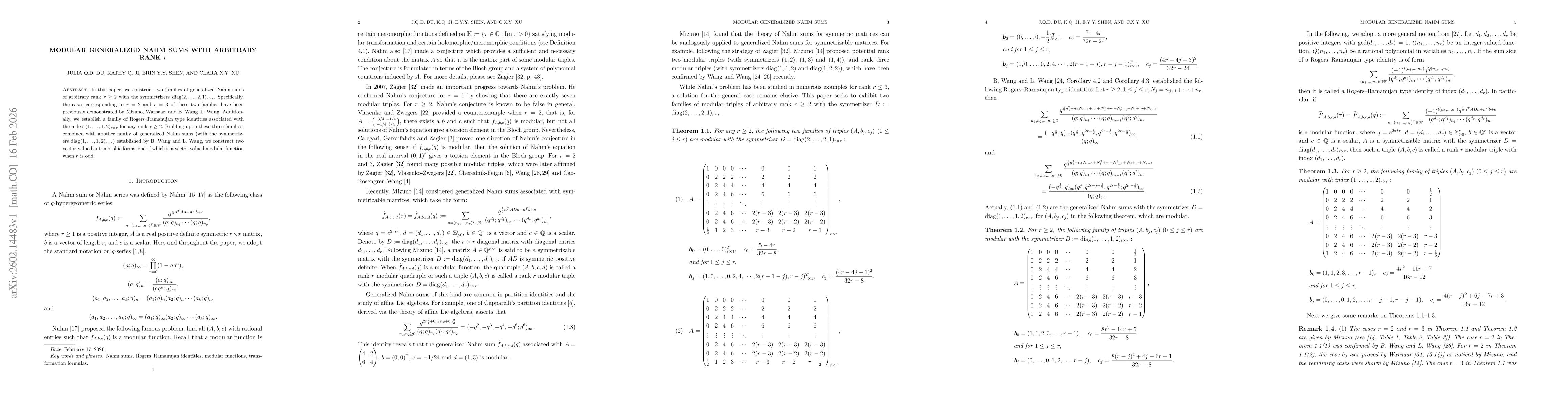 Thumbnail for Modular generalized Nahm sums with arbitrary rank $r$