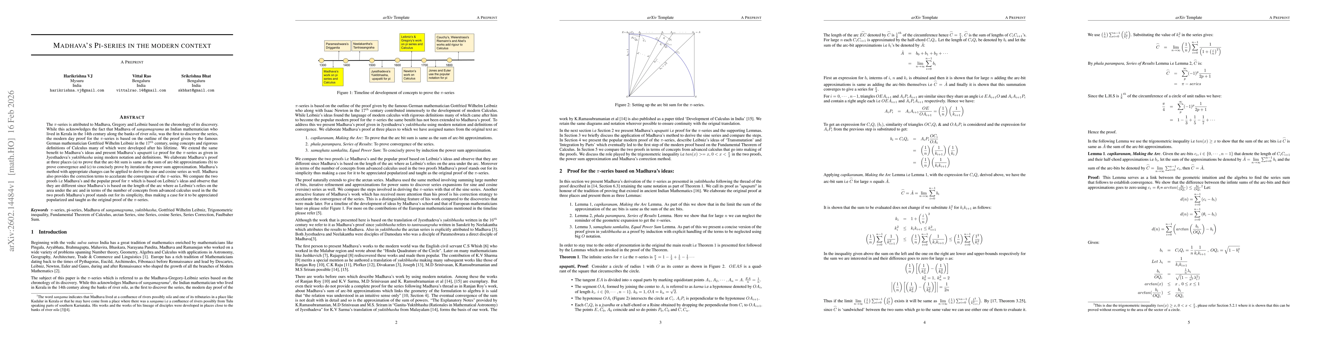 Thumbnail for Madhava's Pi-Series in the Modern Context