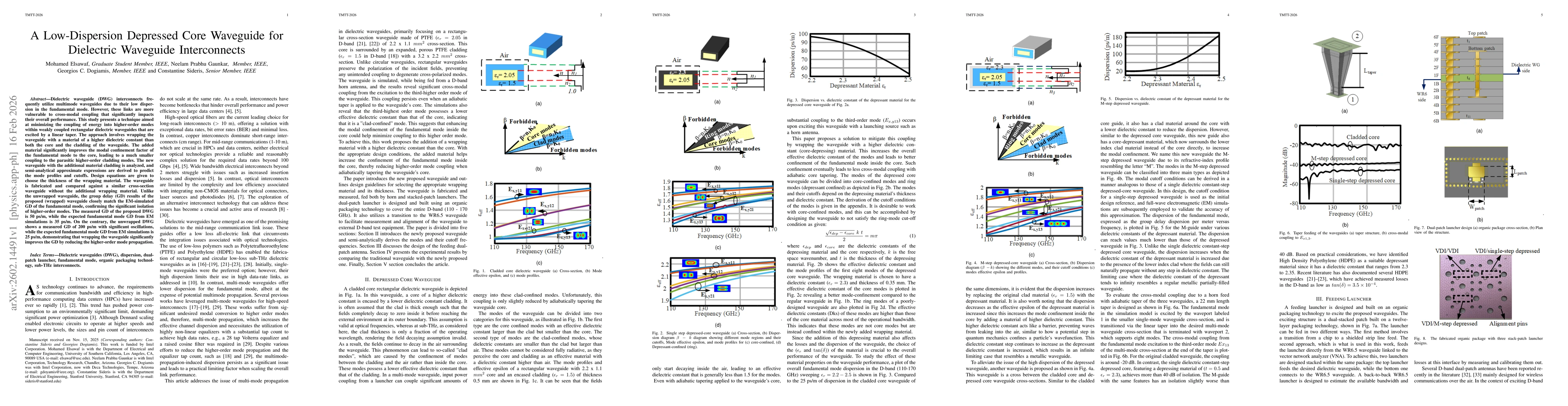 Thumbnail for A Low-Dispersion Depressed Core Waveguide for Dielectric Waveguide Interconnects