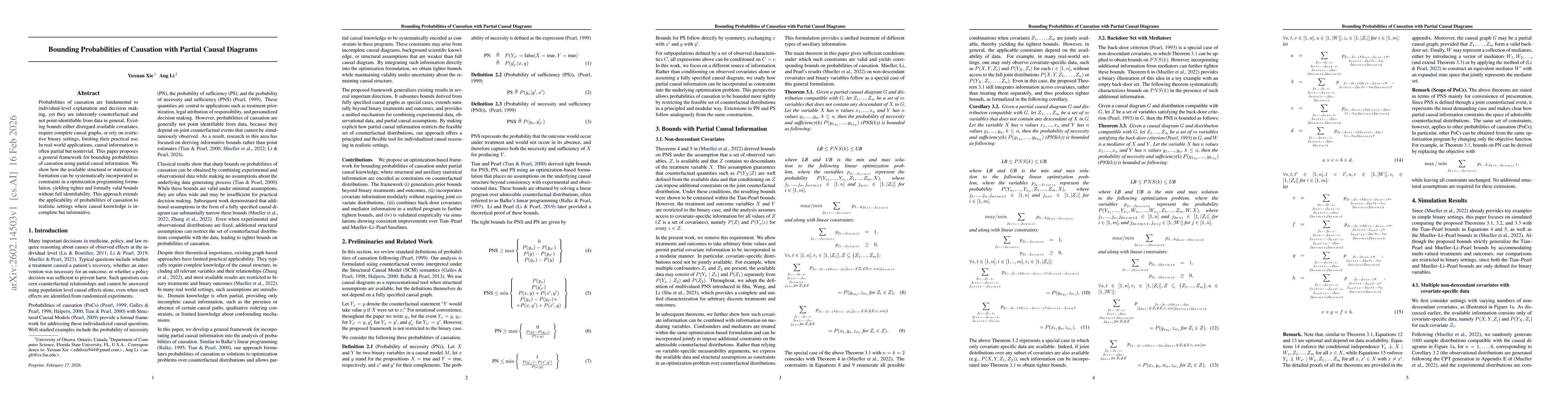 Thumbnail for Bounding Probabilities of Causation with Partial Causal Diagrams