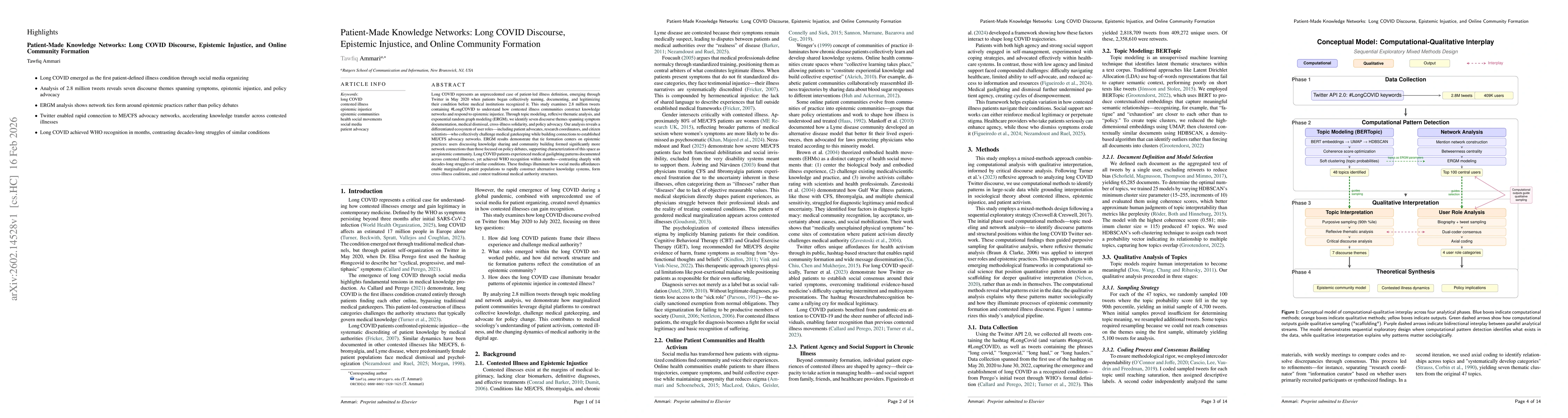 Thumbnail for Patient-Made Knowledge Networks: Long COVID Discourse, Epistemic Injustice, and Online Community Formation