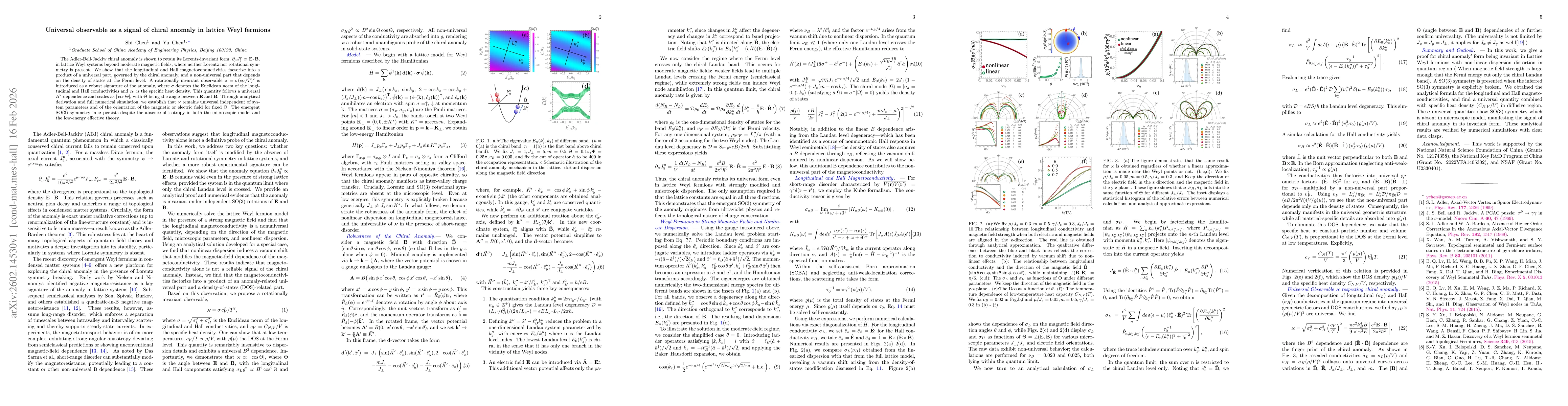 Thumbnail for Universal observable as a signal of chiral anomaly in lattice Weyl fermions