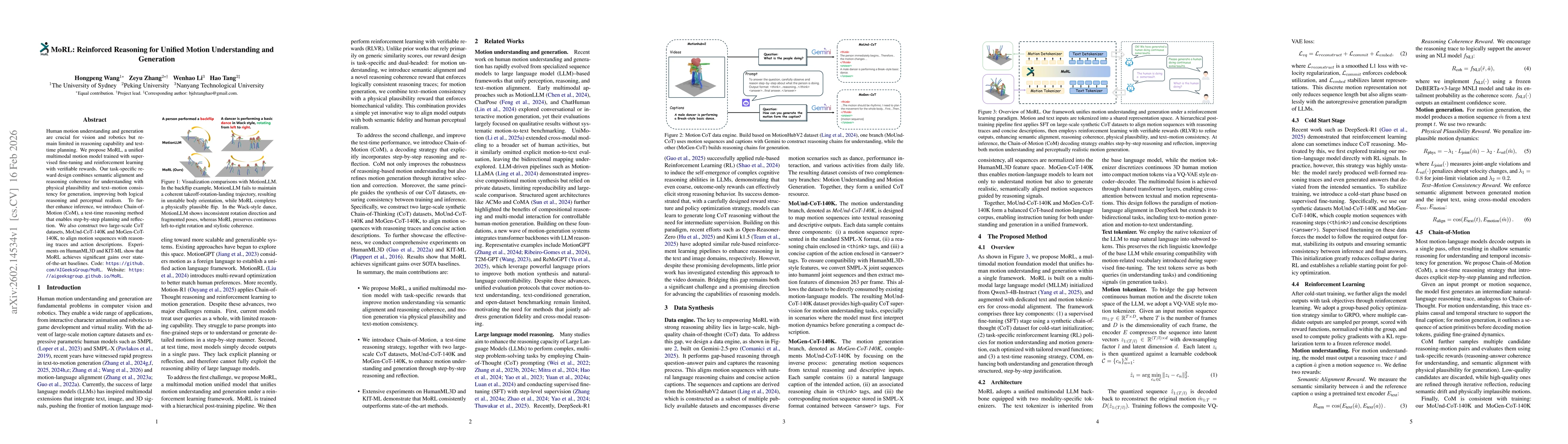 Thumbnail for MoRL: Reinforced Reasoning for Unified Motion Understanding and Generation